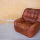 Brown vintage leather armchair