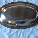 Plat ancien ovale en métal argenté