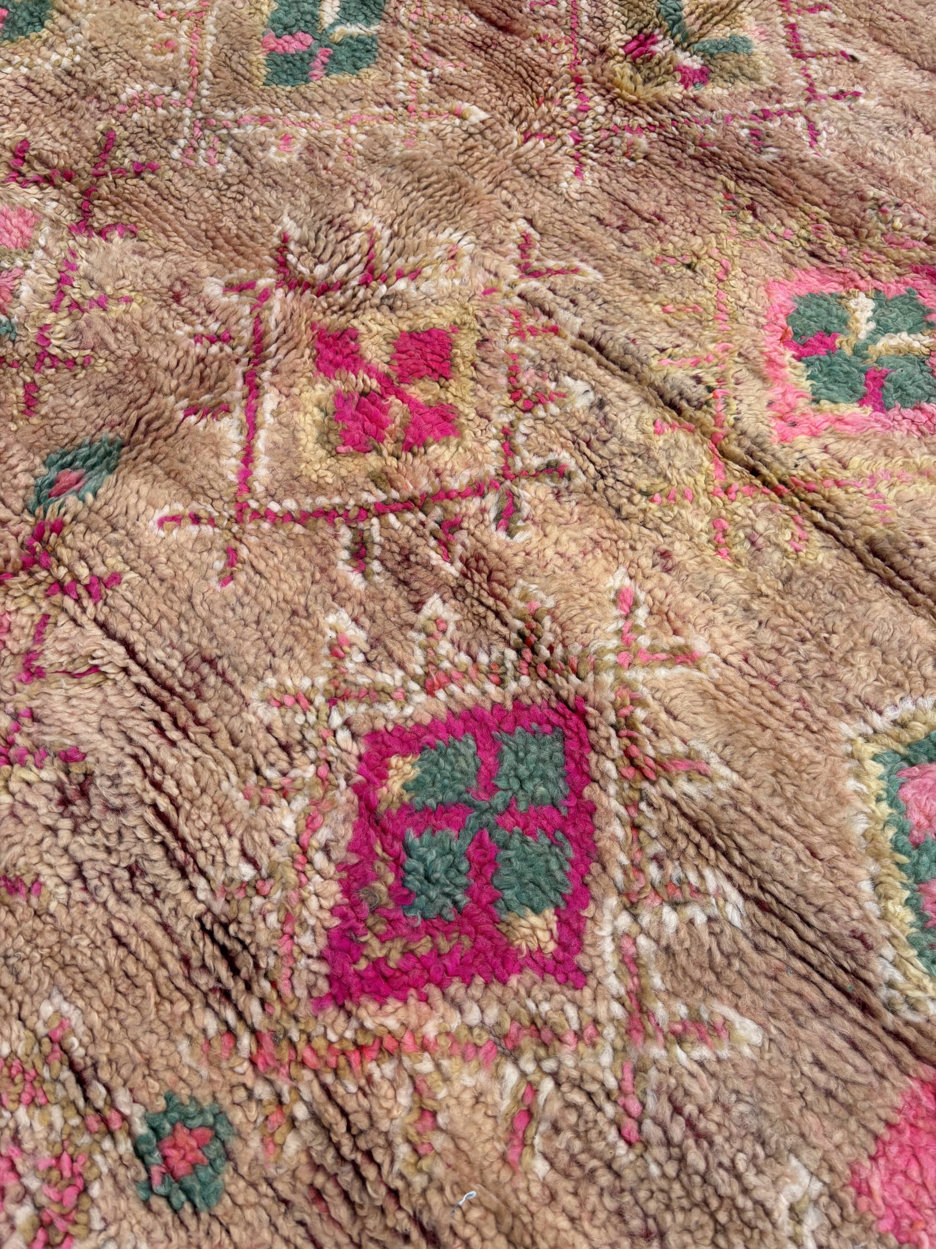 Bohemian Vintage Moroccan Rug from the Boujad region