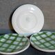 Five dessert plates Orchis-Moulin des Loups vintage checkered décor