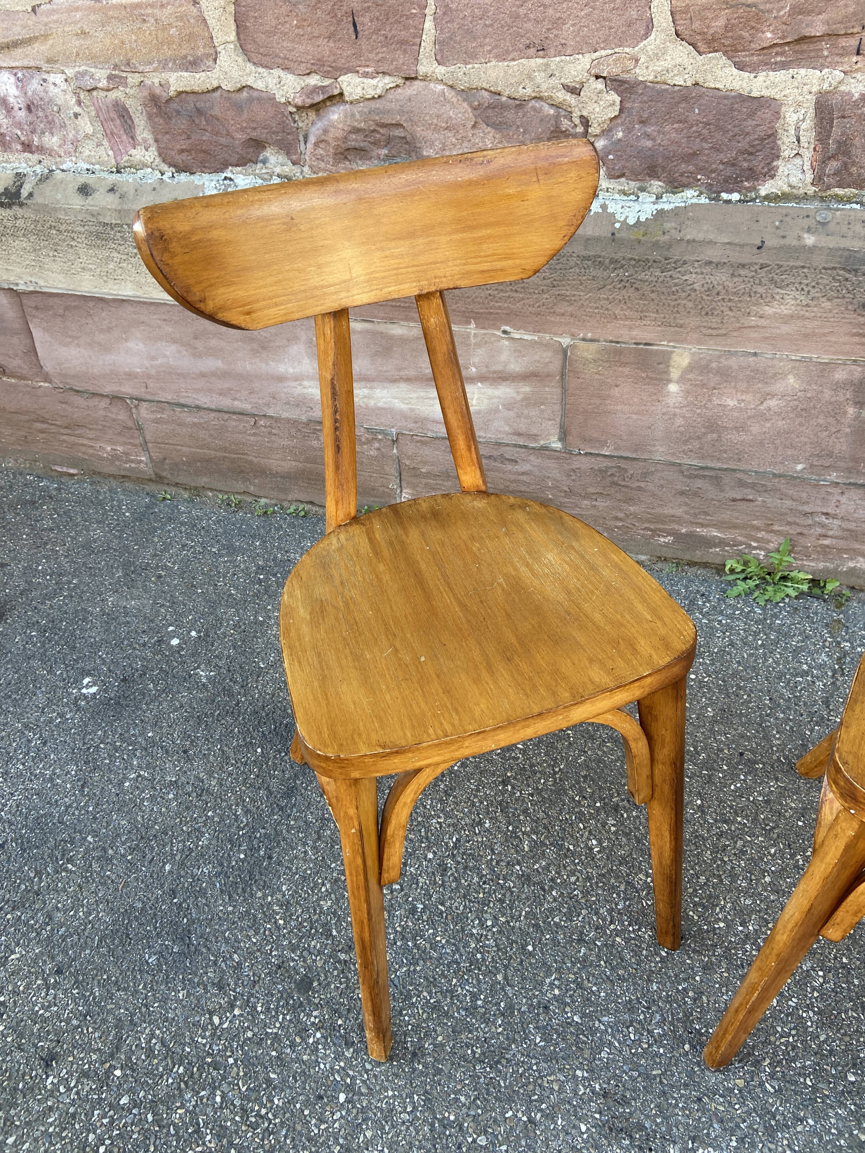 Pair of chairs bistrot banana model 1950s