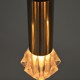 Vintage suspension lamp in chrome metal and glass 1970