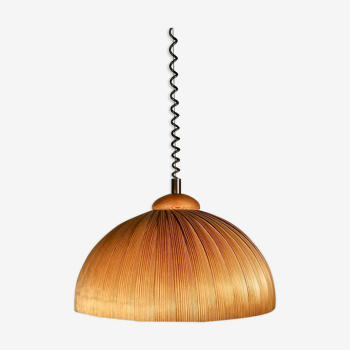 Teak slat hanging lamp 1960