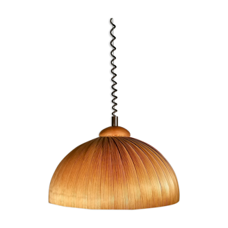 Teak slat hanging lamp 1960