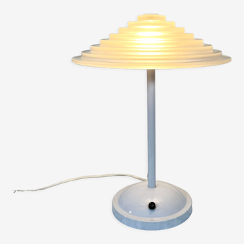 Lampe de table postmoderne en métal et verre 1980s