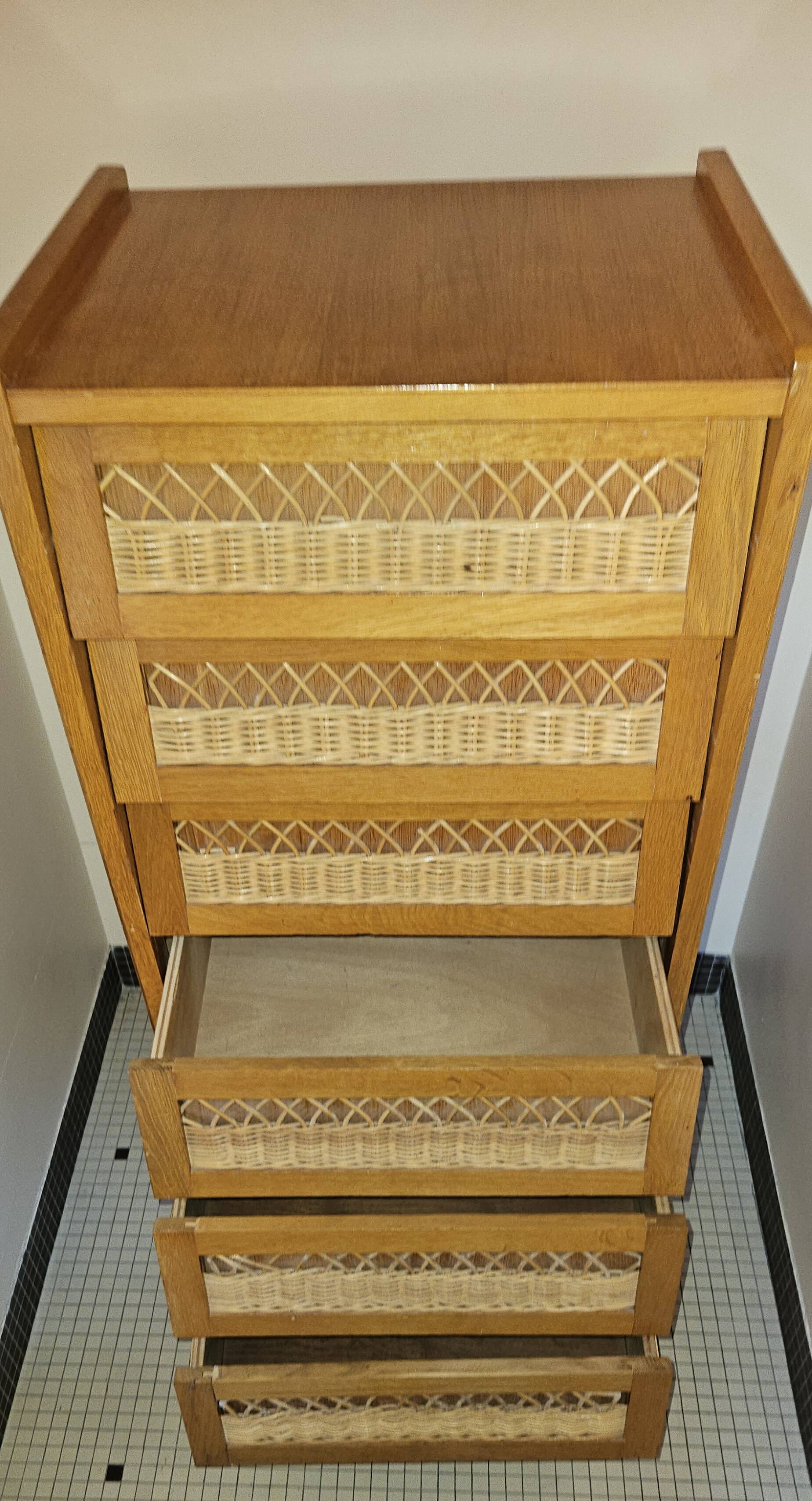 Vintage rattan weekly organizer