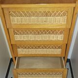 Vintage rattan weekly organizer