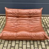 100% originele vintage Cognac lederen Togo Ligne Roset 2zit