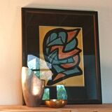 Abstract art painting signed Cantrel