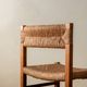 Vintage set of six French mid-century dining chairs in wood and rush, 1960s