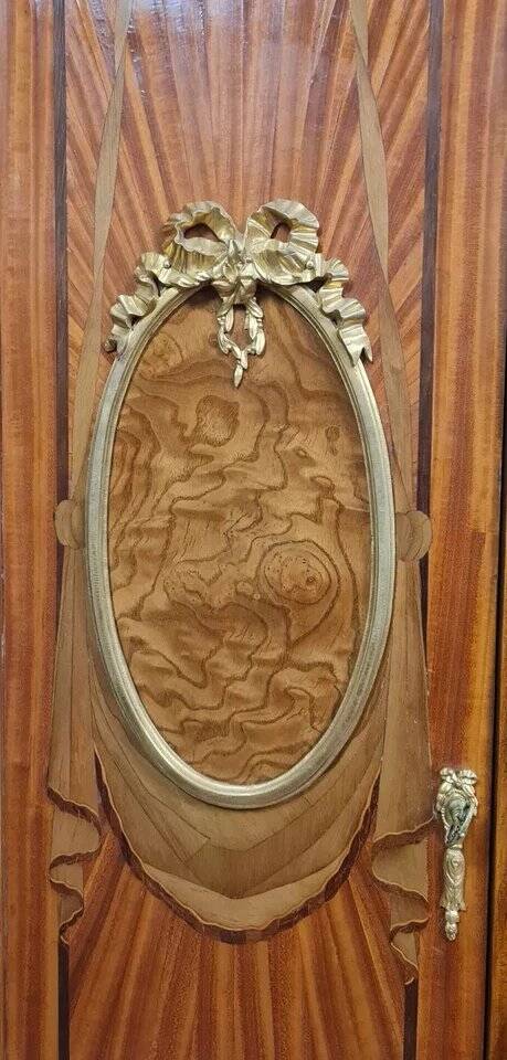 Louis XVI cabinet-bookcase in marquetry, circa 1850-1880