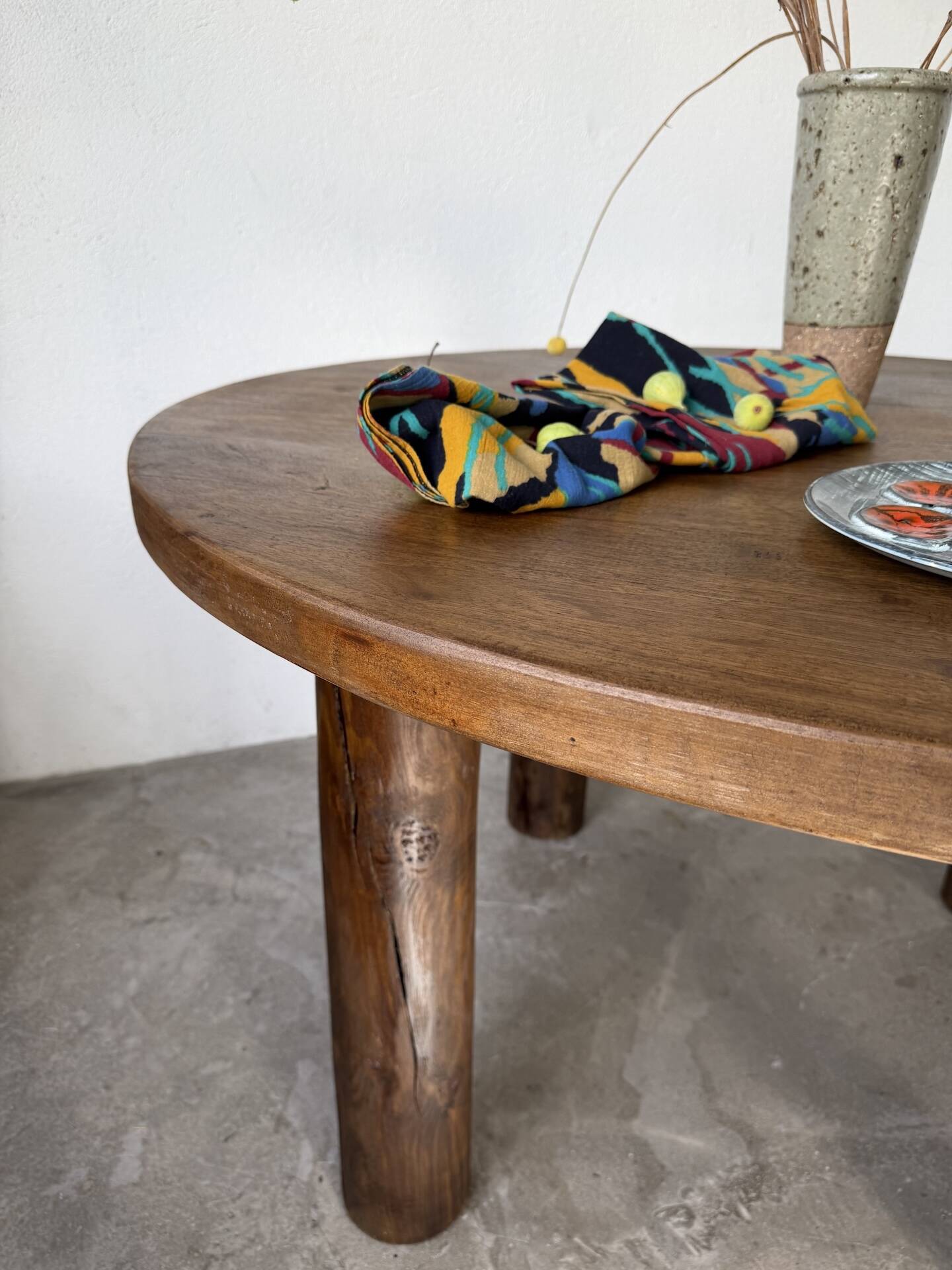 Round table 1950s constructivist walnut
