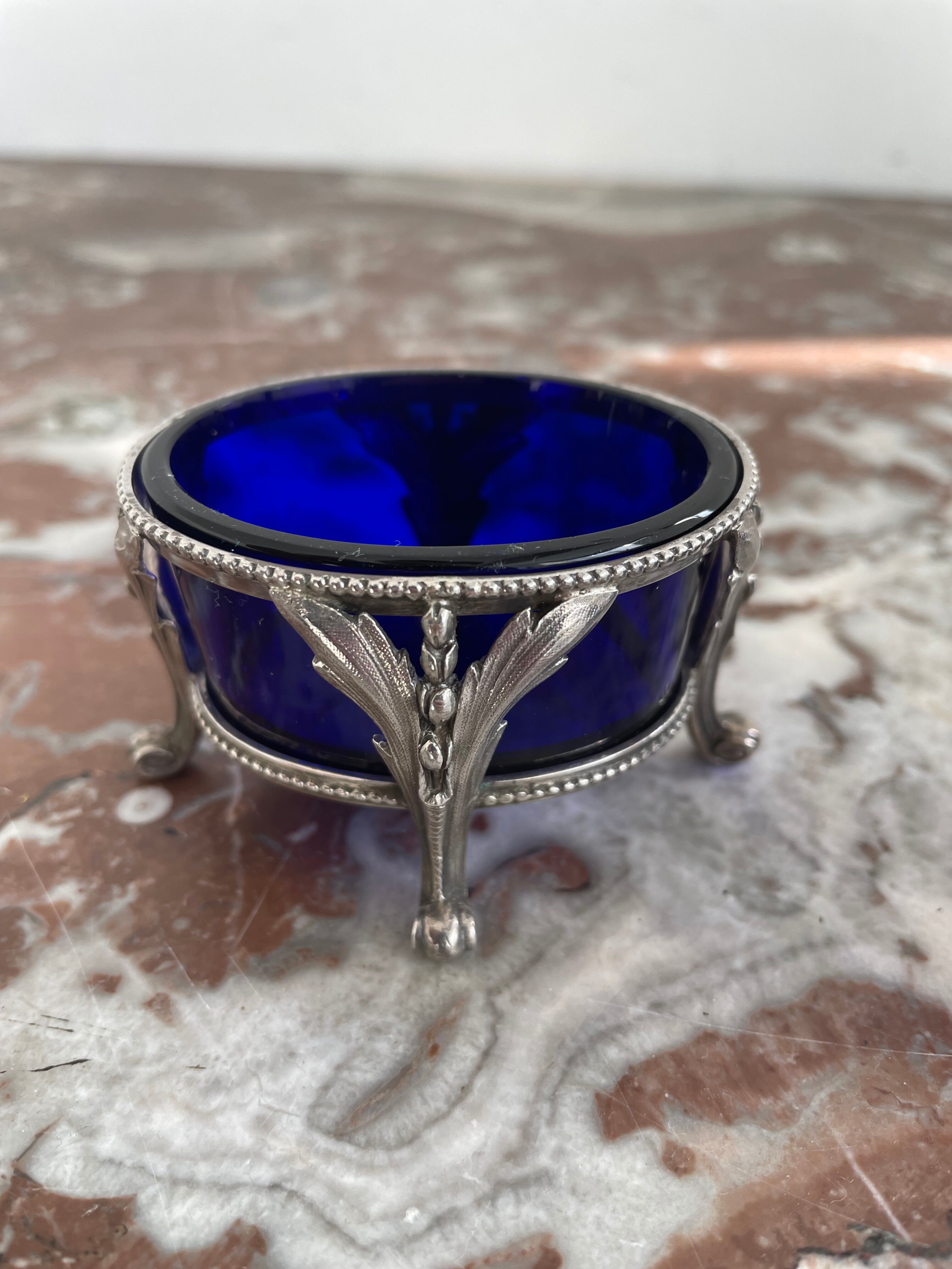 Pair of salerons in silver 925 goldsmith Antoine Cosson