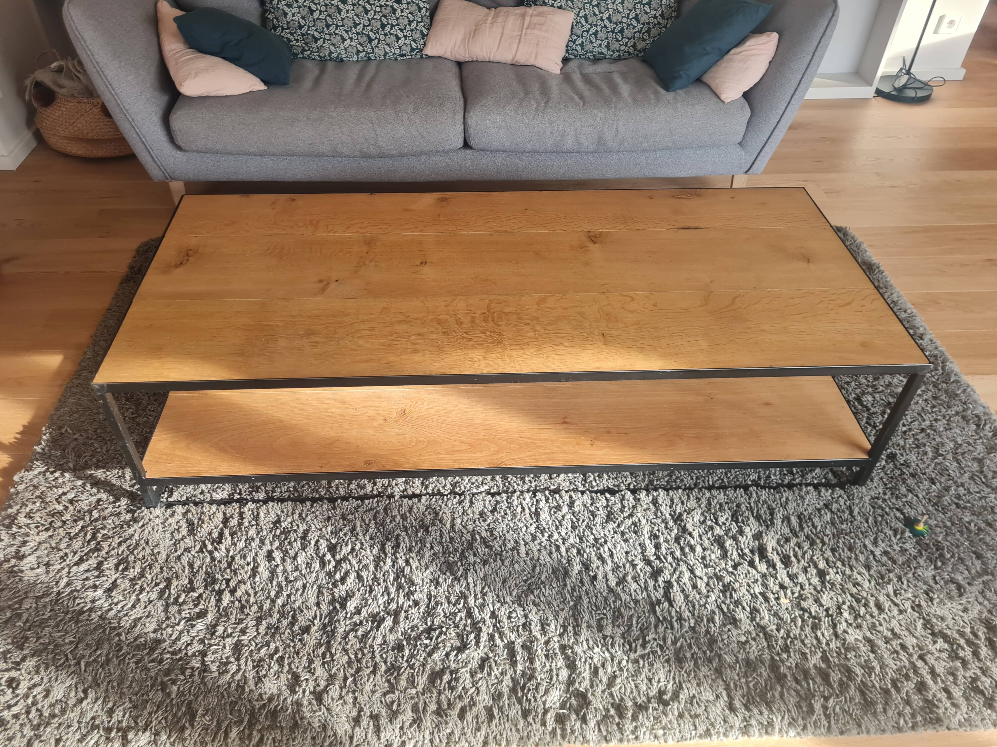 Rectangular wooden coffee table