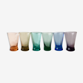 Set of 6 colored alcohol glasses