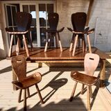 Brutalist table and chairs