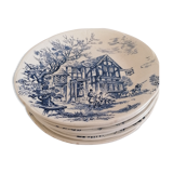 Lot 6 assiettes Gien "BP" chasse a cour