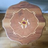 Marquetry pedestal table