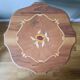Marquetry pedestal table