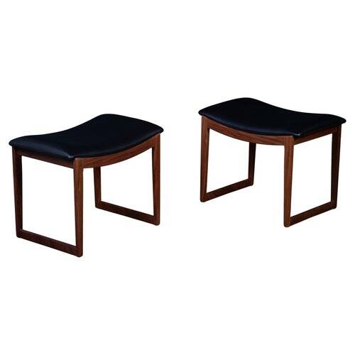 Vintage Teak Stools, Denmark, 1960s, Set of 2