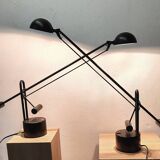 Pair of articulated desk lamps from the 80s
