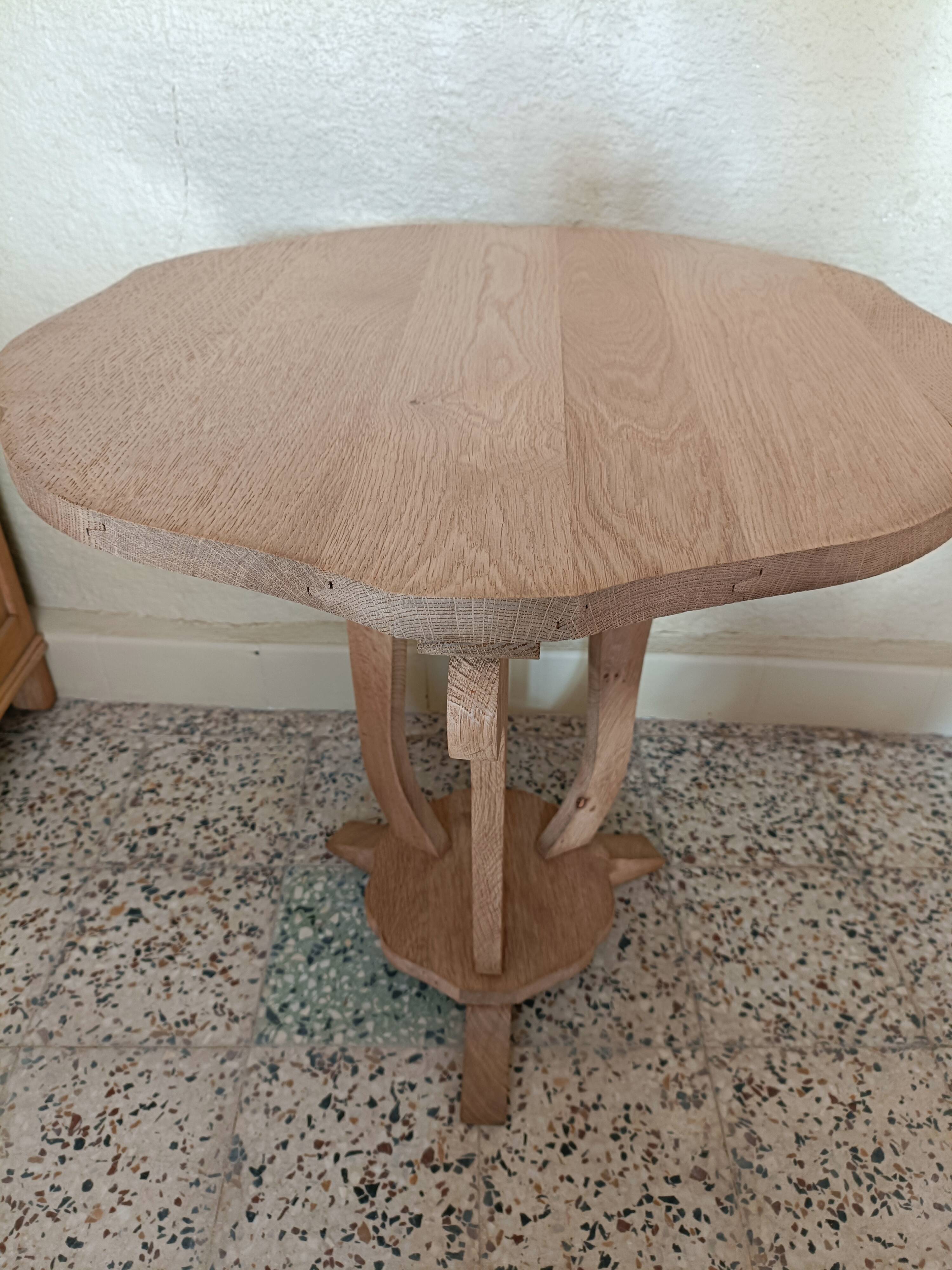 Refurbished oak side table/pedestal table