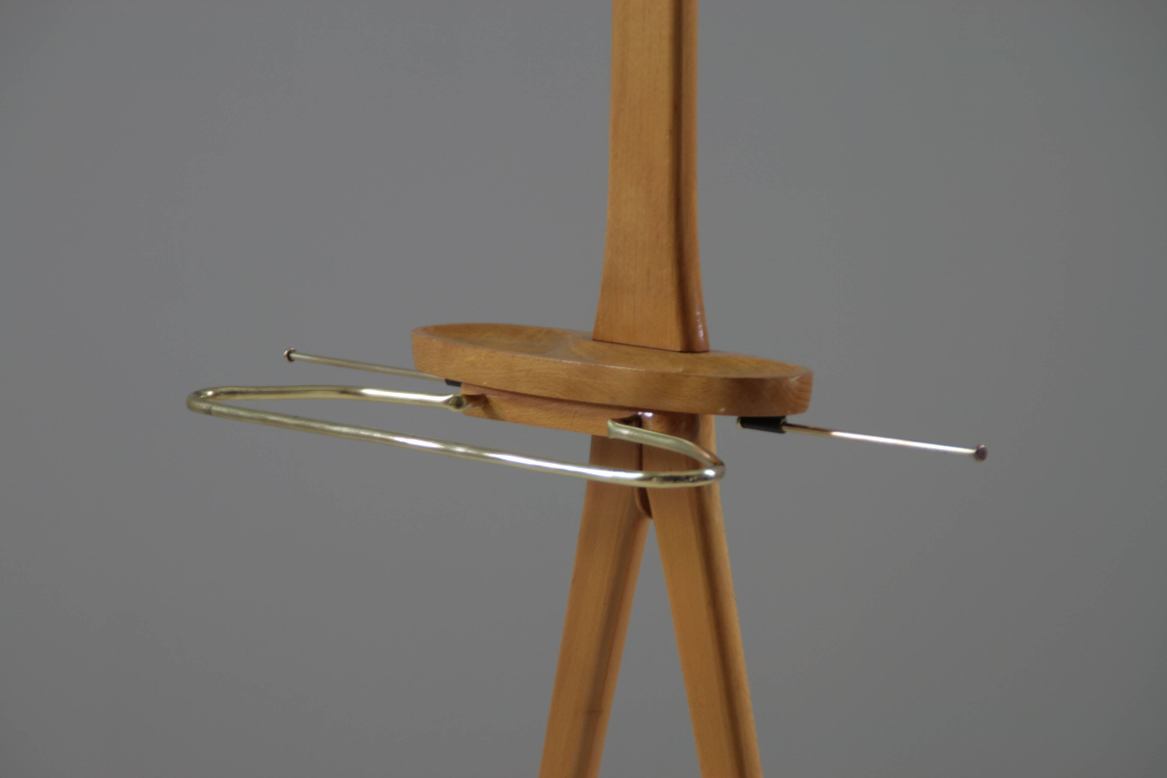 Vintage Italian beech valet by Ico Parisi for Fratelli Reguitti, 1950s