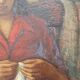 Oil painting, Woman who does sewing