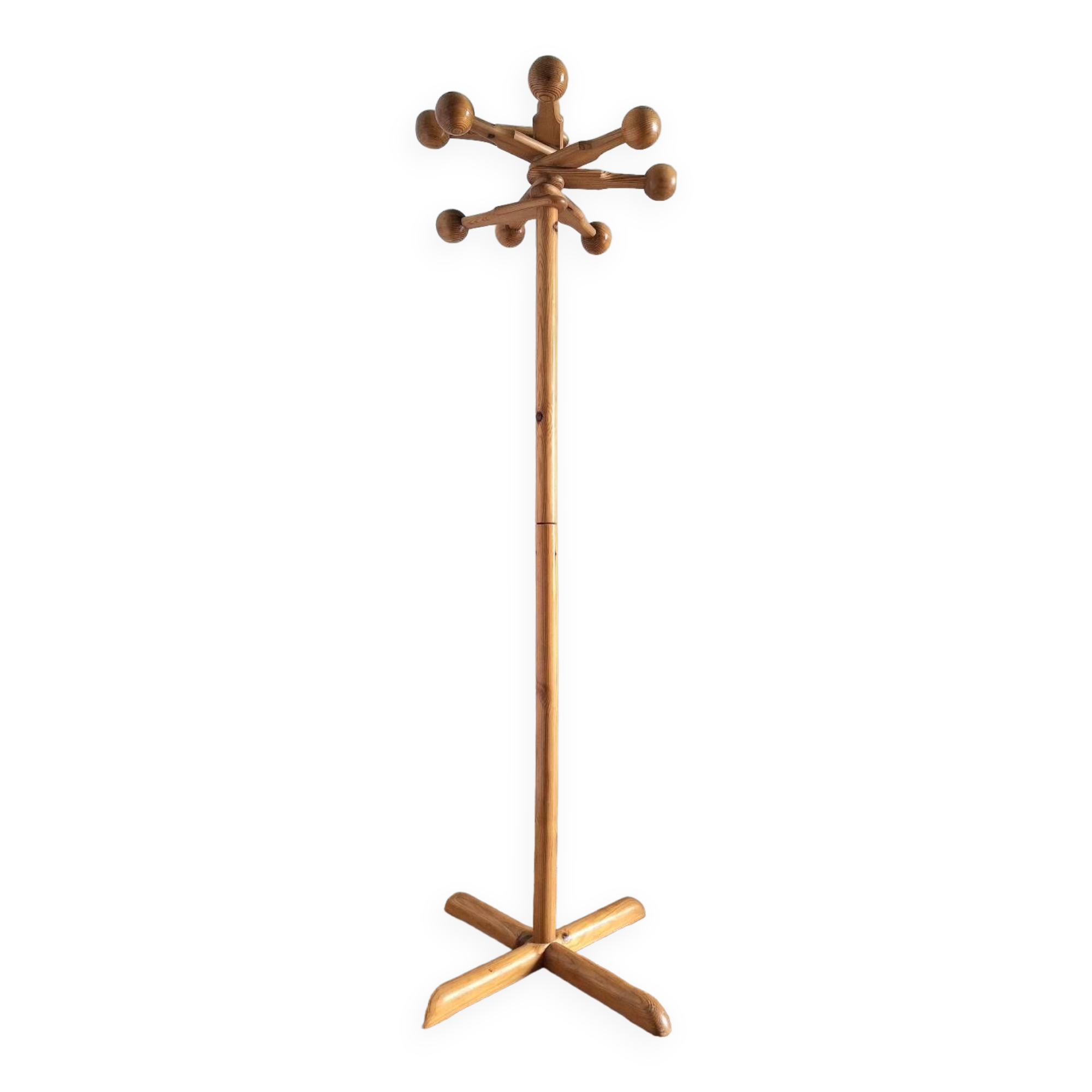 Vintage Scandinavian coat rack, antique coat hook furniture