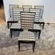 Art Deco High Back Black Lacquered Dining Chairs, France, 1930s, Set of 6