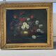 Old oil painting – Bouquet of flowers (daisies, asters,