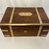 Old travel box solid mahogany writing board and nineteenth century brass