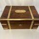 Old travel box solid mahogany writing board and nineteenth century brass