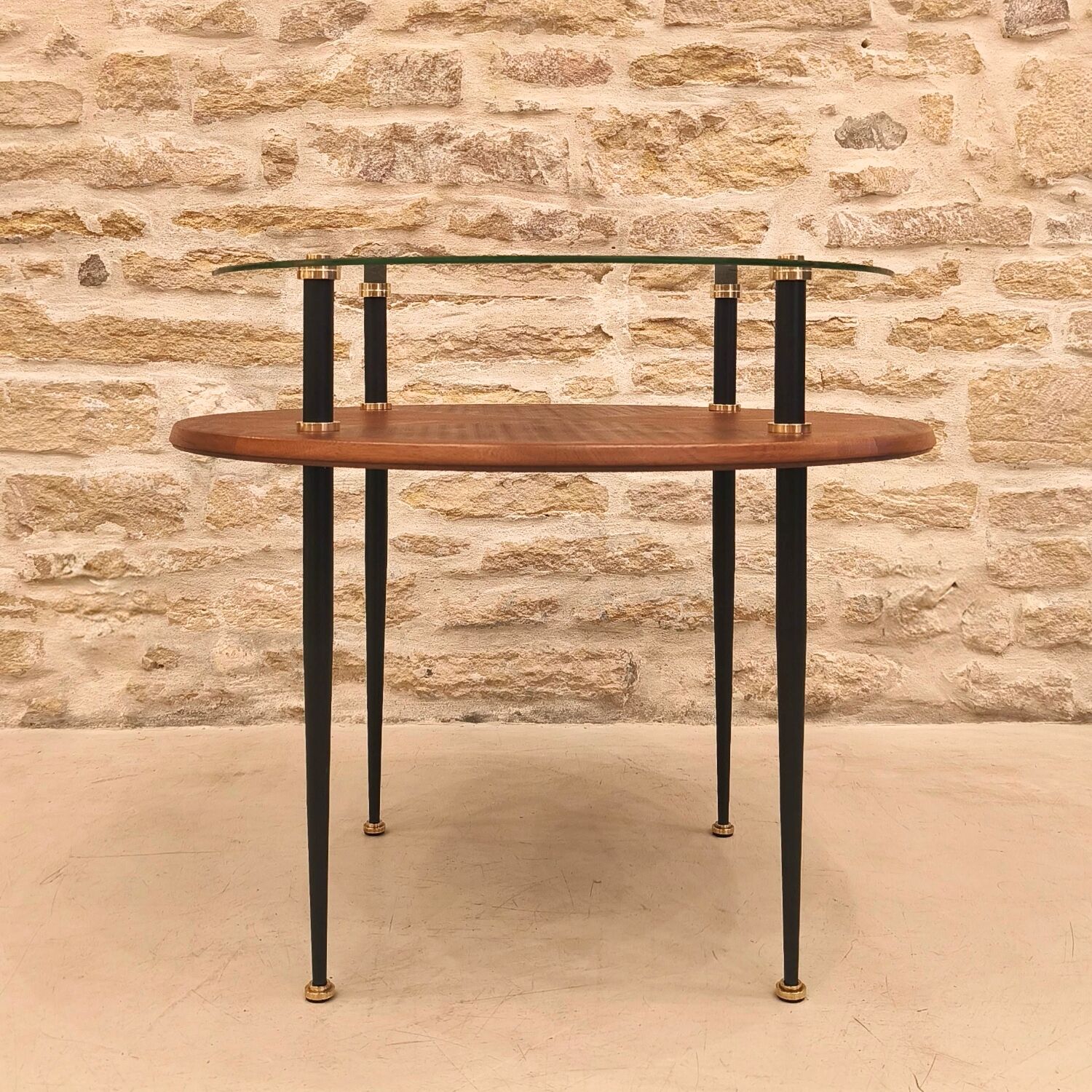 Two-tier side table, Italian work, 1950.