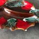Vallauris compartmentalized dish fish shape polychrome ceramic 47 cm