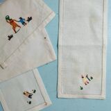 Pocket with 6 embroidered napkins