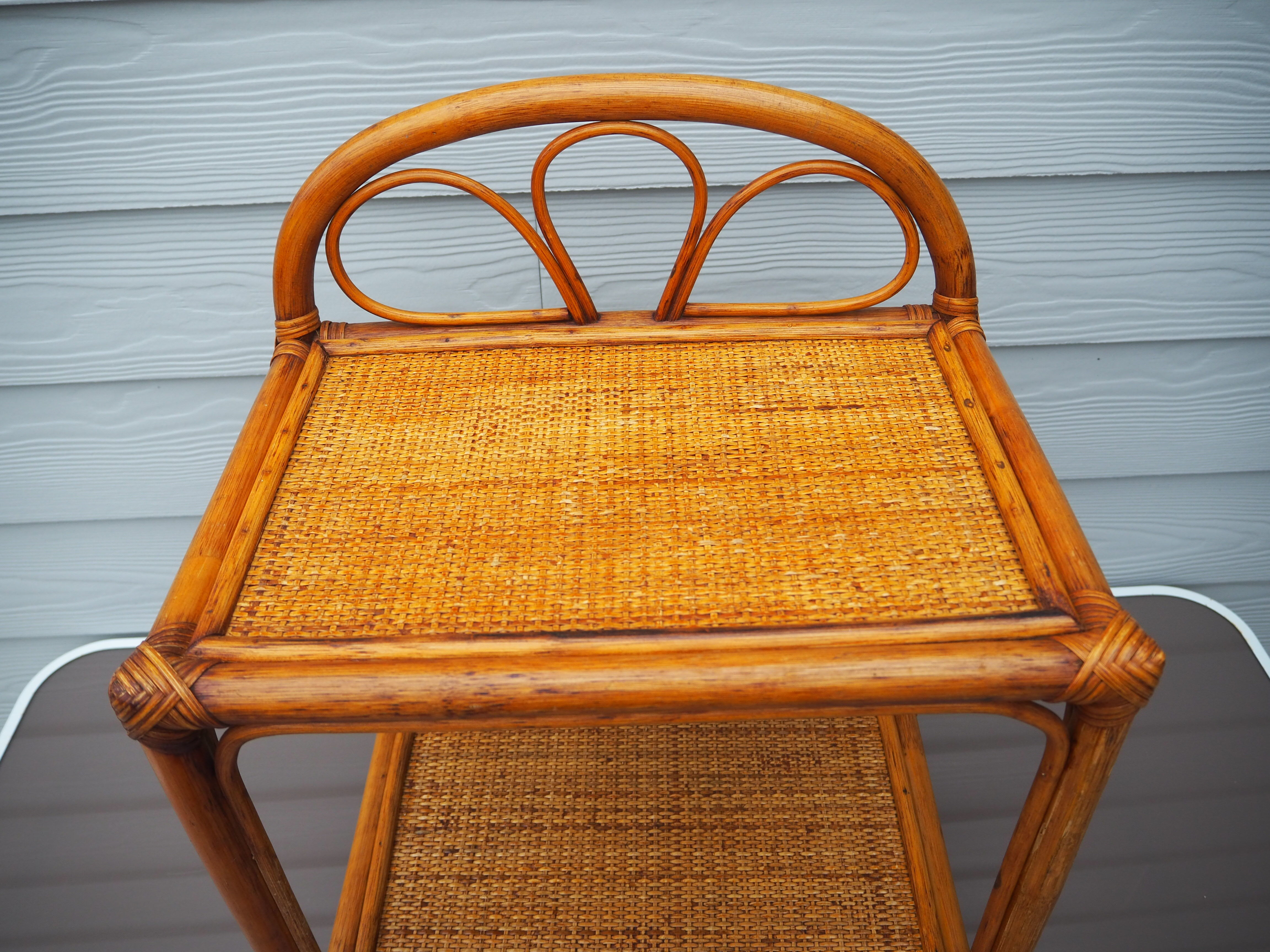 Night table, side table or end of rattan sofa