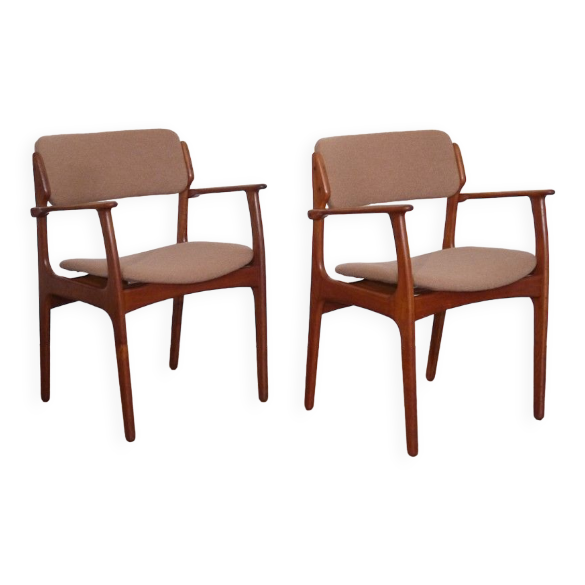 Pair of Danish teak armchairs by Erick Buch 1960