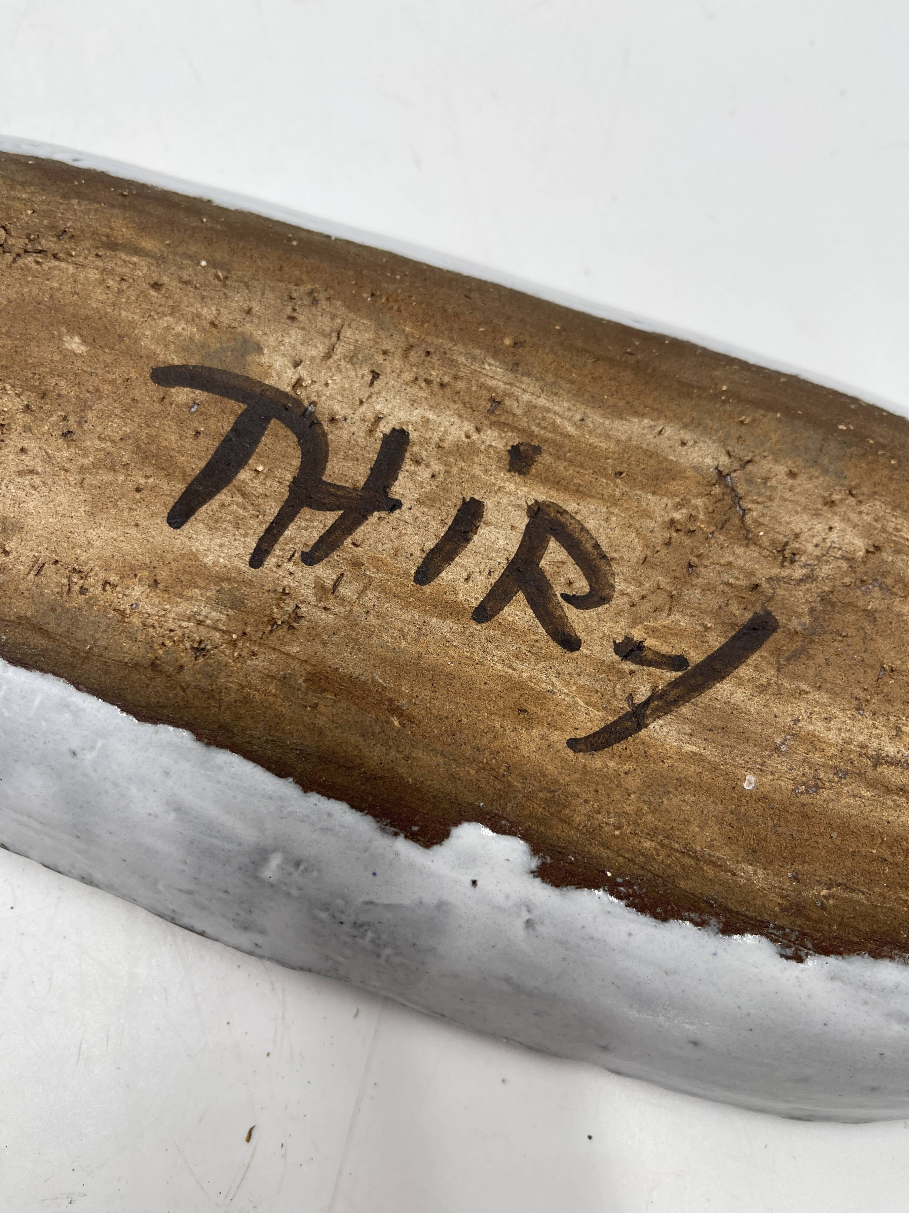 Ceramic ramekin dish vallauris Albert Thiry decor with thistle