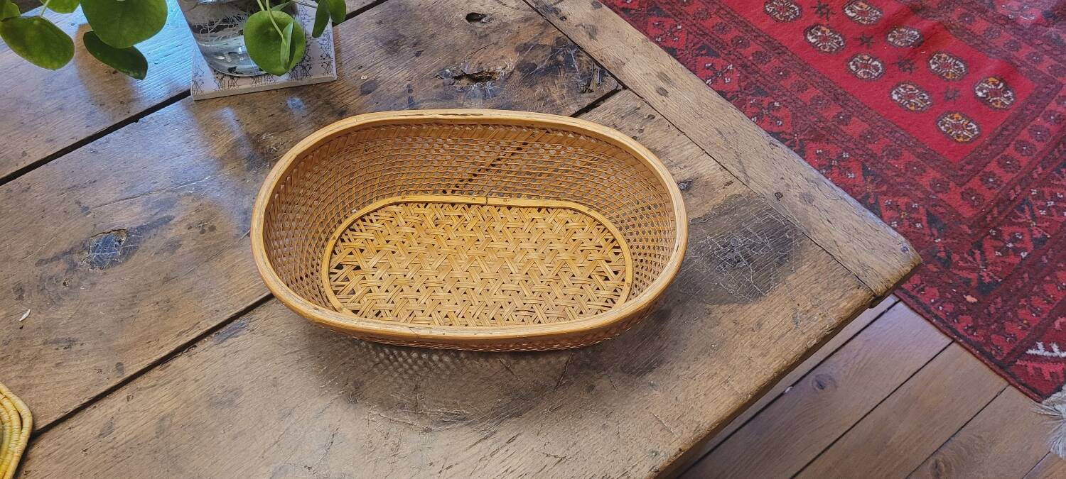70s Asian wicker basket