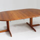 Vintage Danish round extendable dining table solid teak 1960s