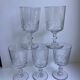 Set of 5 small crystal wine glasses engraved 50-60s