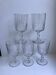 Set of 5 small crystal wine glasses engraved 50-60s