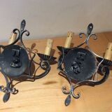 Pair of wrought iron sconces