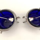 Salières en argent massif (950°/°°°) poinçon 1er coq, époque Empire Consulat