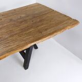 Large dining table wooden doors top mounted on black handles