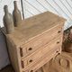 Antique chest of drawers in raw oak with 3 drawers - compass feet