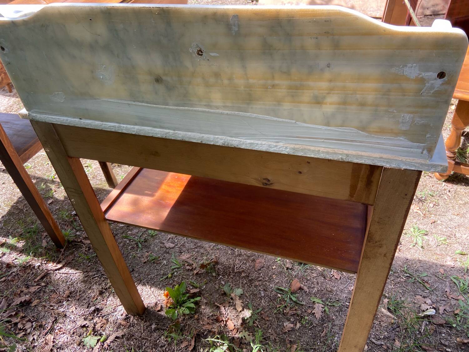 1900s wooden and marble dressing table