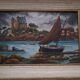 Oil painting by Raymond Blossier, landscape of Brittany.