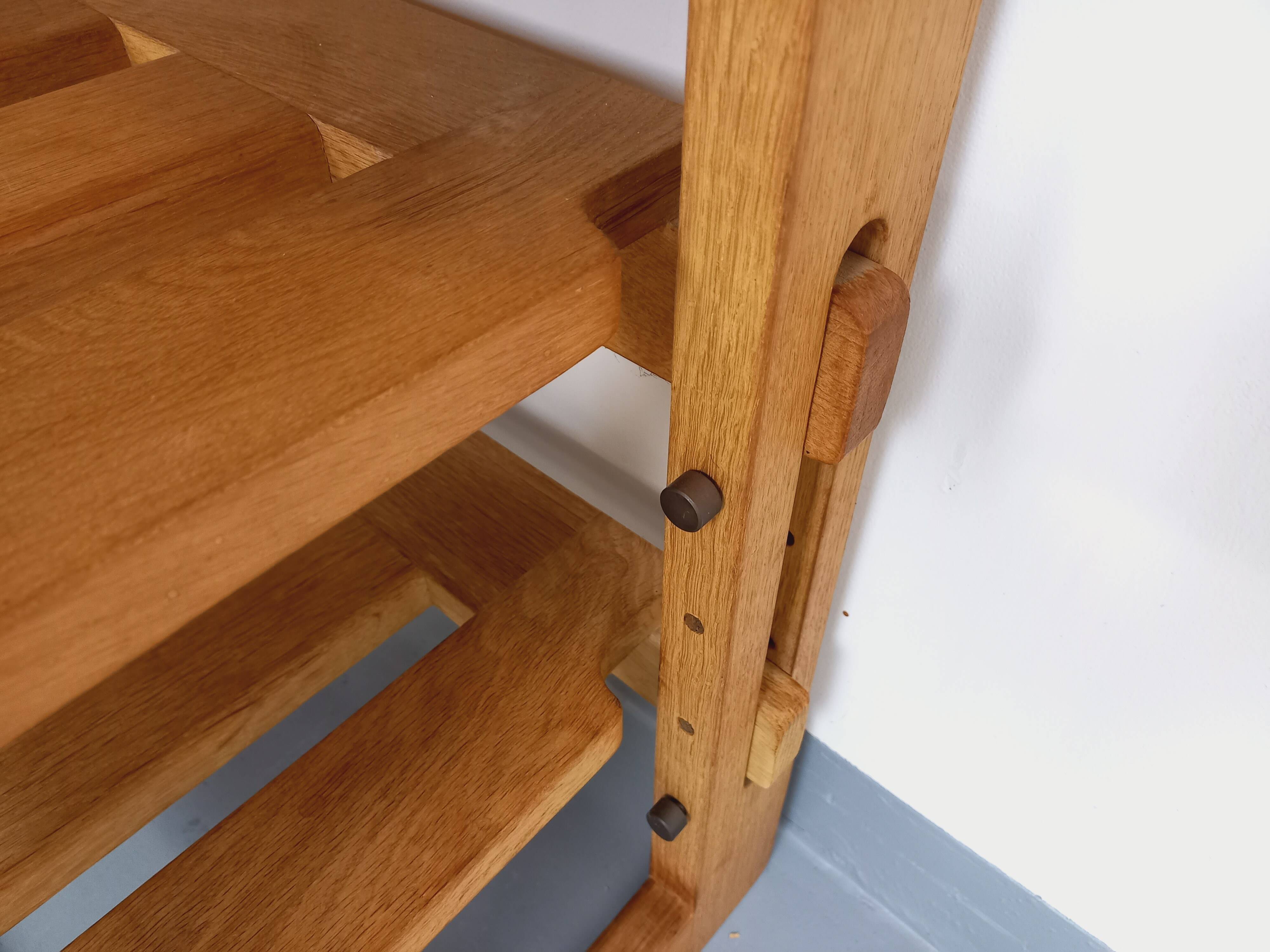 Guillerme et Chambron vintage open storage unit in solid oak